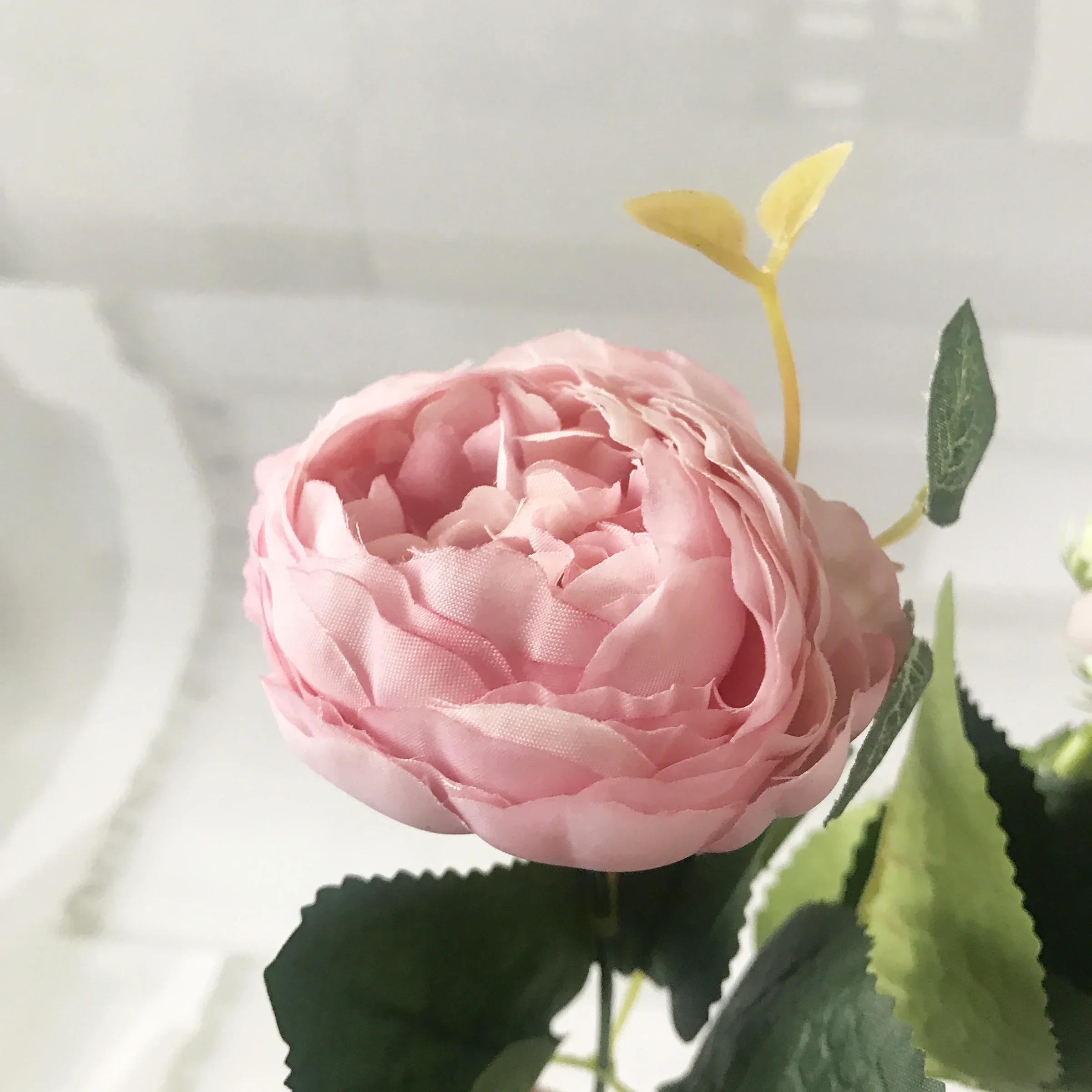 30cm 로즈 핑크 실크 모란 인공 꽃 꽃다발 5 큰 머리와 4 버드 홈 웨딩 장식 실내에 대한 저렴한 가짜 꽃