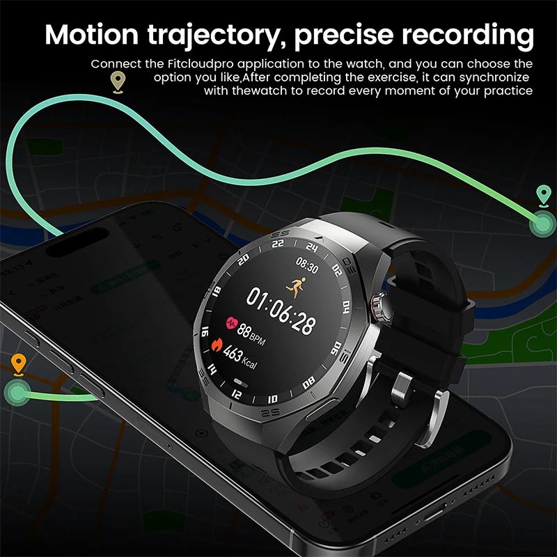 2025New For Huawei GT5 Pro 스마트 워치 남성용 HD AMOLED 스크린 GPS 모션 궤적 심박수 블루투스 통화 1.52