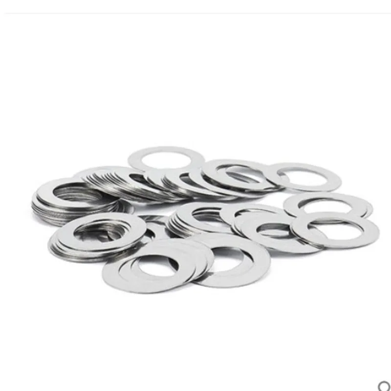 10/100pcs M3 ~ M20 0.1mm 0.2mm 0.3mm 0.5mm 1mm 스테인레스 스틸 플랫 와셔 초박형 가스켓 고정밀 조정 가스켓