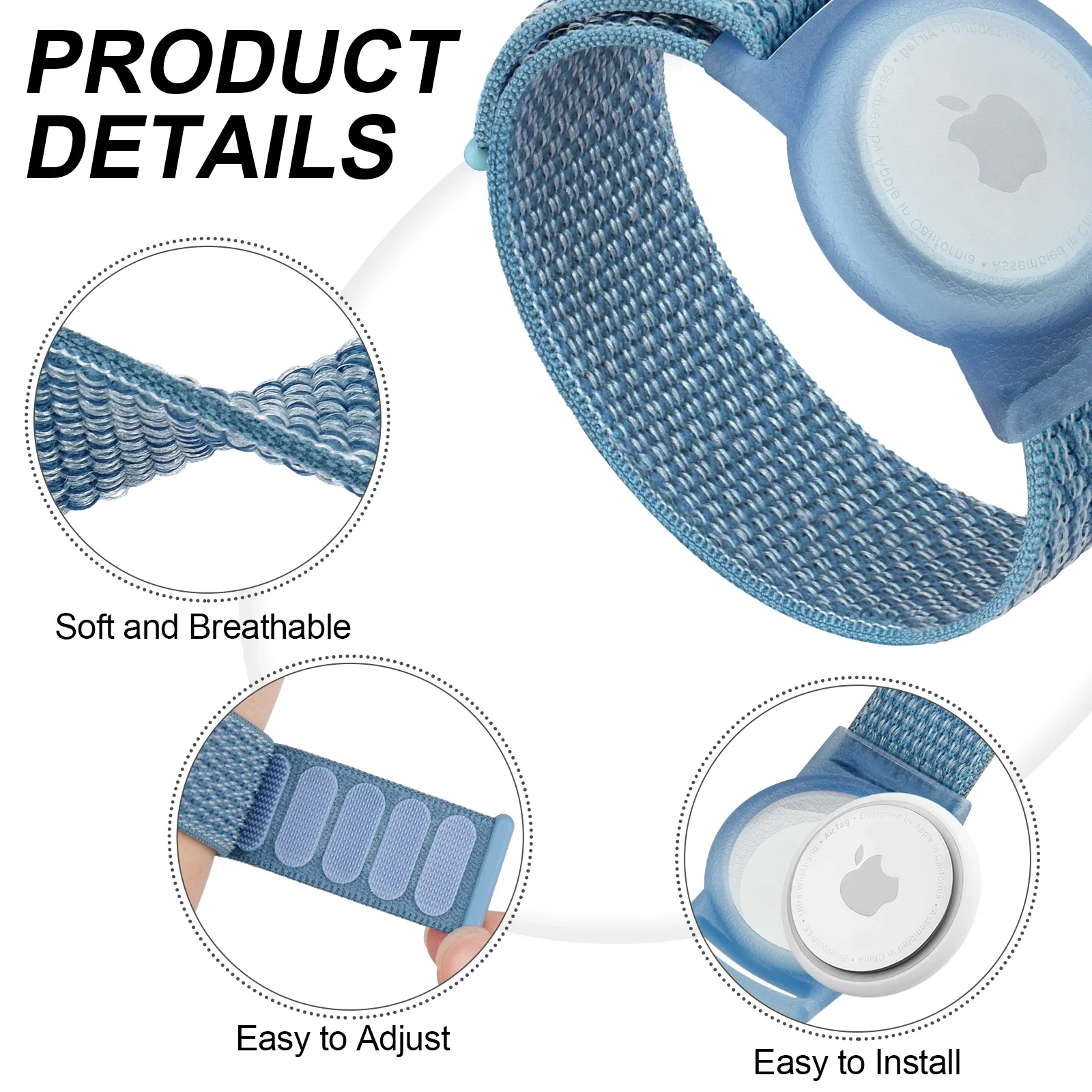 Apple AirTags 어린이 손목 밴드 나일론 스트랩 Airtag GPS 트래커 홀더 시계 스트랩 팔찌 용 스크래치 방지 커버 액세서리