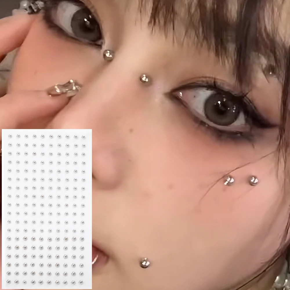180 PC 비 피어싱 립 손톱 스티커 Selfadhesive 방수 재사용 가능한 가짜 립 네일 눈썹 코 링 바디 배꼽 쥬얼리