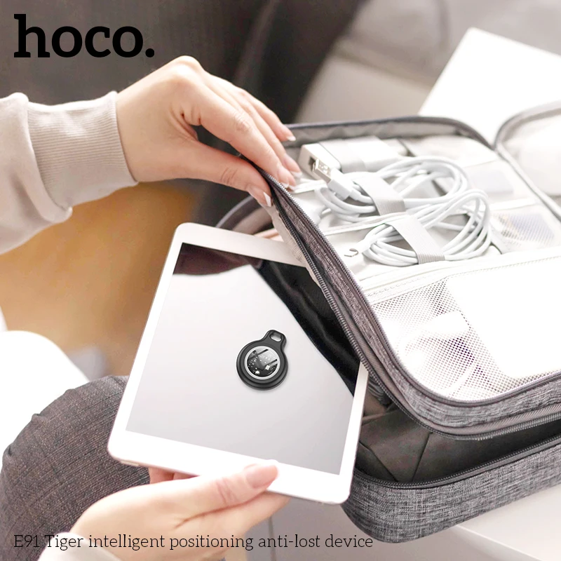 HOCO E91 스마트 에어태그 GPS 포지셔닝 애완동물 분실 방지 장치(아이폰용 케이스 포함) 내 키체인 찾기 어린이 추적기 파인더 로케이터
