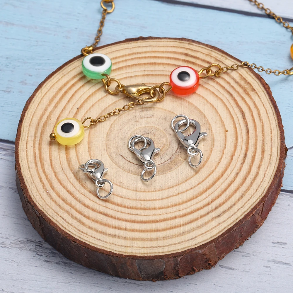 50Pcs 랍스터 Clasps 후크 100Pcs 점프 반지 끝 Clasps DIY 쥬얼리 만들기 용품에 대 한 팔찌 목걸이 커넥터