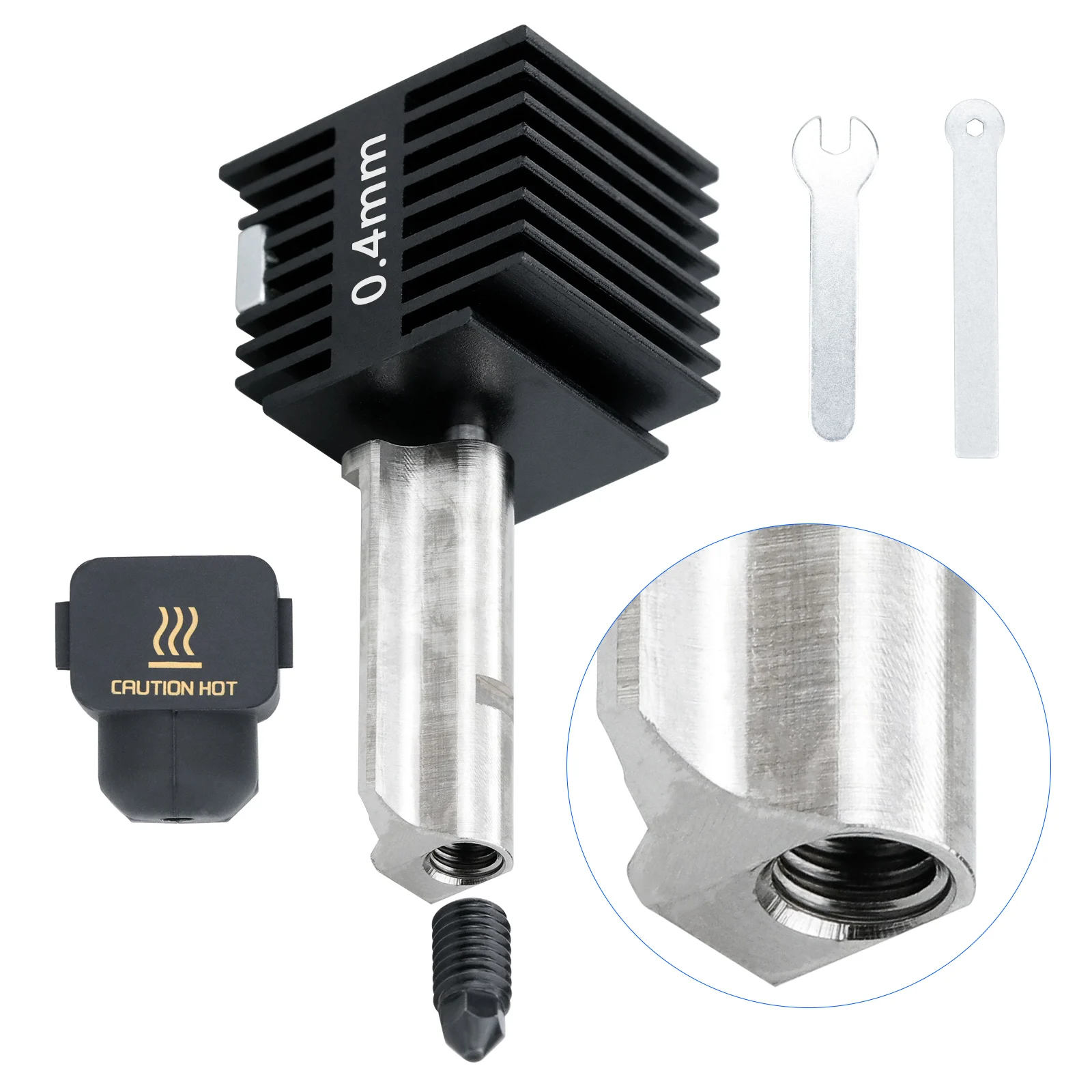 Bambu Lab A1 미니 핫 엔드 키트 용 0.2/0.4/0.6/0.8MM 노즐 Bambu Lab A1 노즐 어셈블리 용 경화 강철 3D 프린터 핫 엔드