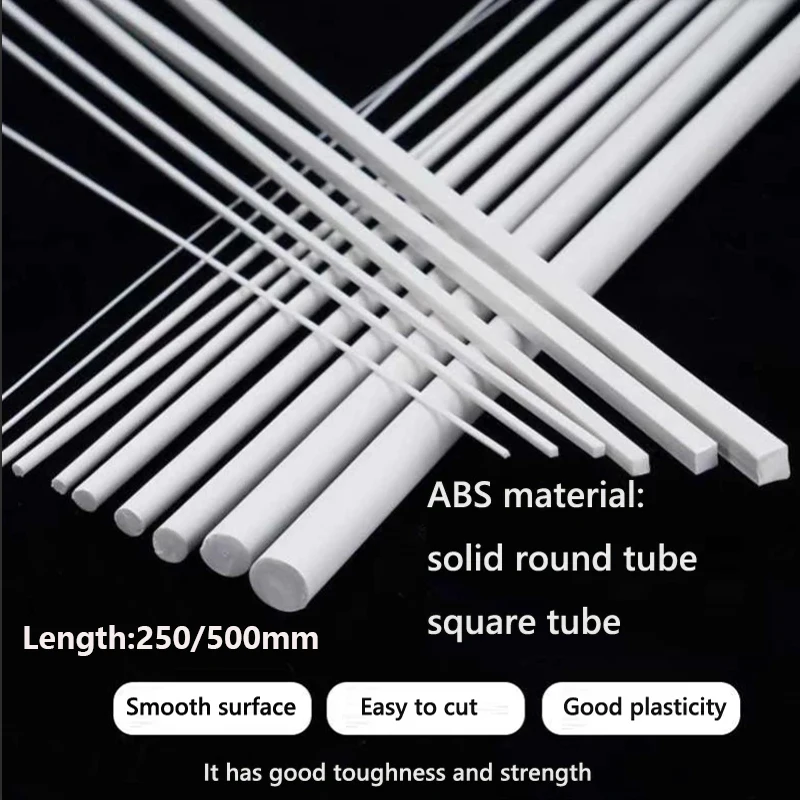 ABS 흰색 라운드/사각형 플라스틱 막대 스틱 건축 모델 만들기 모델 재료 DIY 액세서리 절단 용품 title=ABS 흰색 라운드/사각형 플라스틱 막대 스틱 건축 모델 만들기 모델 재료 DIY 액세서리 절단 용품 