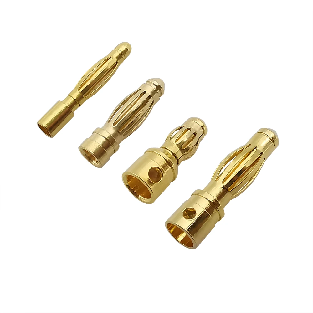 2mm 3mm 3.5mm 4mm 총알 바나나 플러그 금도금 바나나 남성 여성 커넥터 RC 배터리 부품에 대 한 배터리 플러그 키트 DIY