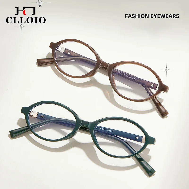 CLLOIO 레트로 포토 크로 믹 근시 안경 여성 타원형 작은 프레임 사용자 정의 안경 가을 겨울 분위기 독서 안경