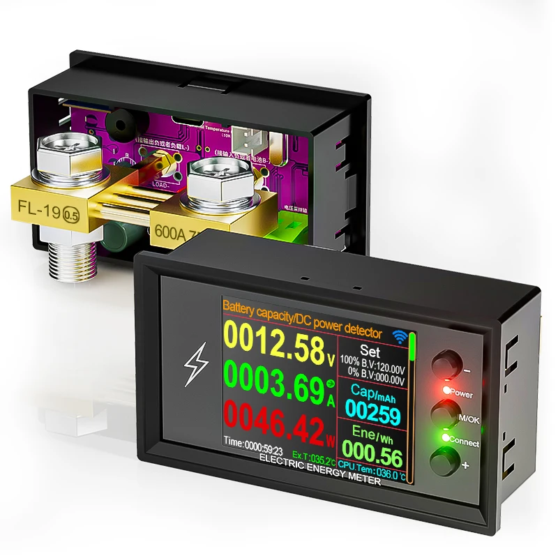 DC 0-420V Tuya WiFi 스마트 리튬 배터리 용량 감지 테스터 DC 디지털 디스플레이 전류 전압 쿨롱 전력계 DT20W