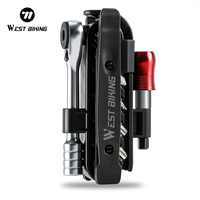 서쪽 자전거 휴대용 래칫 렌치 키트 다기능 자전거 도구 14 In 1 Multitool 세트 타이어 레버 MTB 도로 자전거 가제트 title=서쪽 자전거 휴대용 래칫 렌치 키트 다기능 자전거 도구 14 In 1 Multitool 세트 타이어 레버 MTB 도로 자전거 가제트 