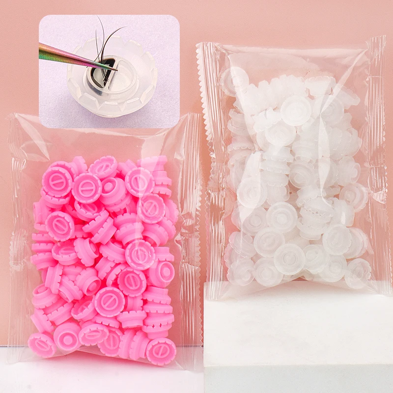 100pcs 개별 속눈썹 접착제 홀더 접목 가짜 속눈썹 화이트 핑크 꽃 컵 링 속눈썹 연장 접착제 스탠드 도구 title=100pcs 개별 속눈썹 접착제 홀더 접목 가짜 속눈썹 화이트 핑크 꽃 컵 링 속눈썹 연장 접착제 스탠드 도구 