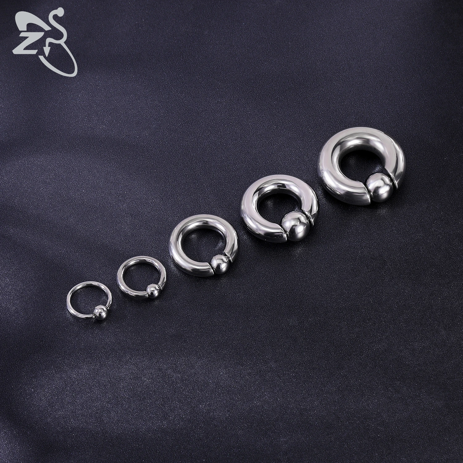 ZS 1 조각 2/4/6/8G Stainelss 강철 말굽 코 링 남성 내부 스레드 대형 게이지 피어싱 귀 확장기 Septum 피어싱