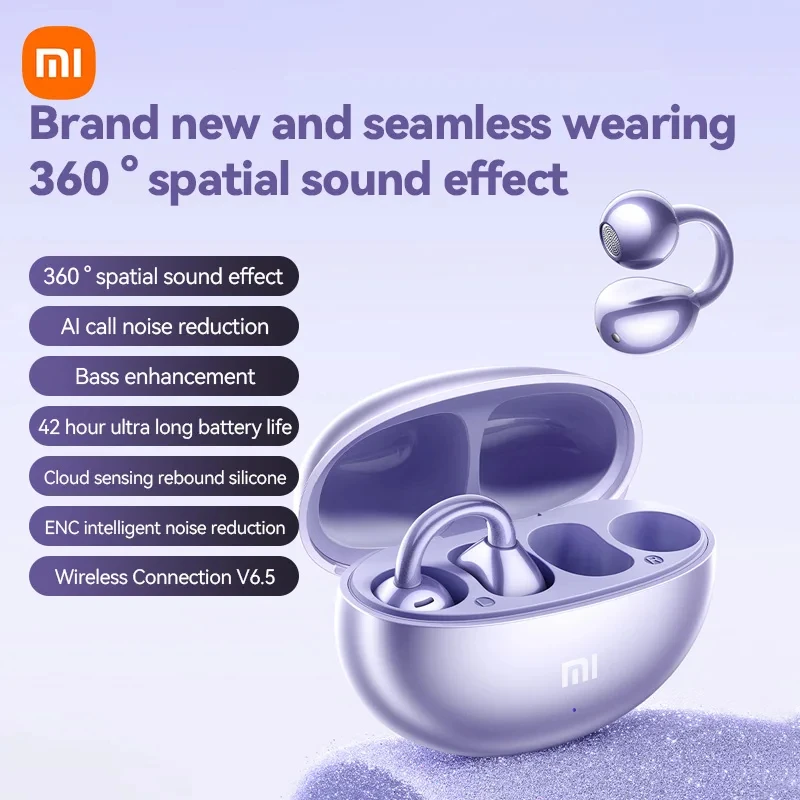 XIAOMI M91 이어 클립 무선 이어폰 새로운 오픈 이어 스포츠 블루투스 5.4 헤드폰 ENC 마이크가있는 소음 차단 헤드셋