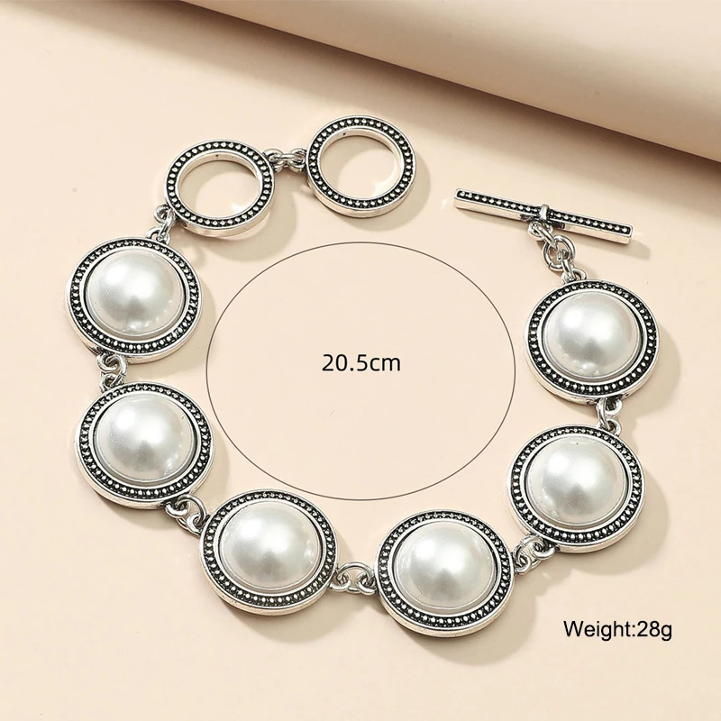 여성을위한 패션 Boho 빈티지 라운드 진주 팔찌 Bangles 블루 레드 블랙 구슬 빈티지 보헤미안 조절 팔찌 쥬얼리