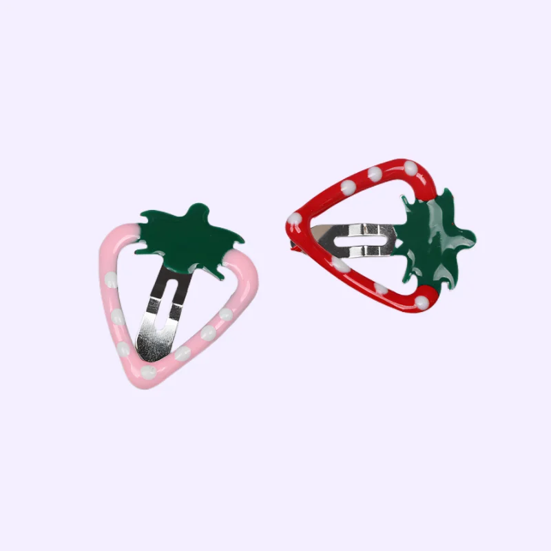 10 개/몫 여자를위한 뜨거운 달콤한 딸기 과일 BB 머리 발톱 사이드 클립 여자 아이 머리핀 부티크 헤어 액세서리 모자를 쓰고 있죠