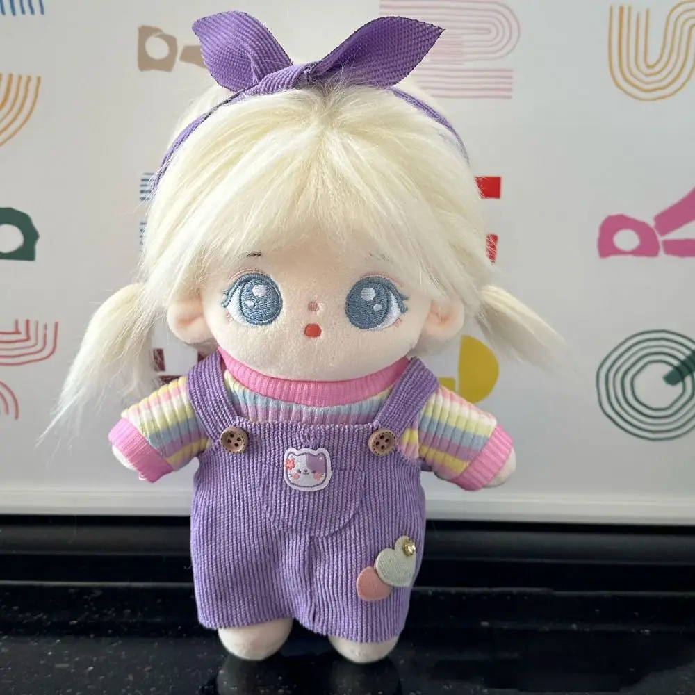 면화 인형 드레스 봉제 인형 의류 스커트, 머리띠 모자 액세서리, EXO 아이돌 인형 장식, 20cm
