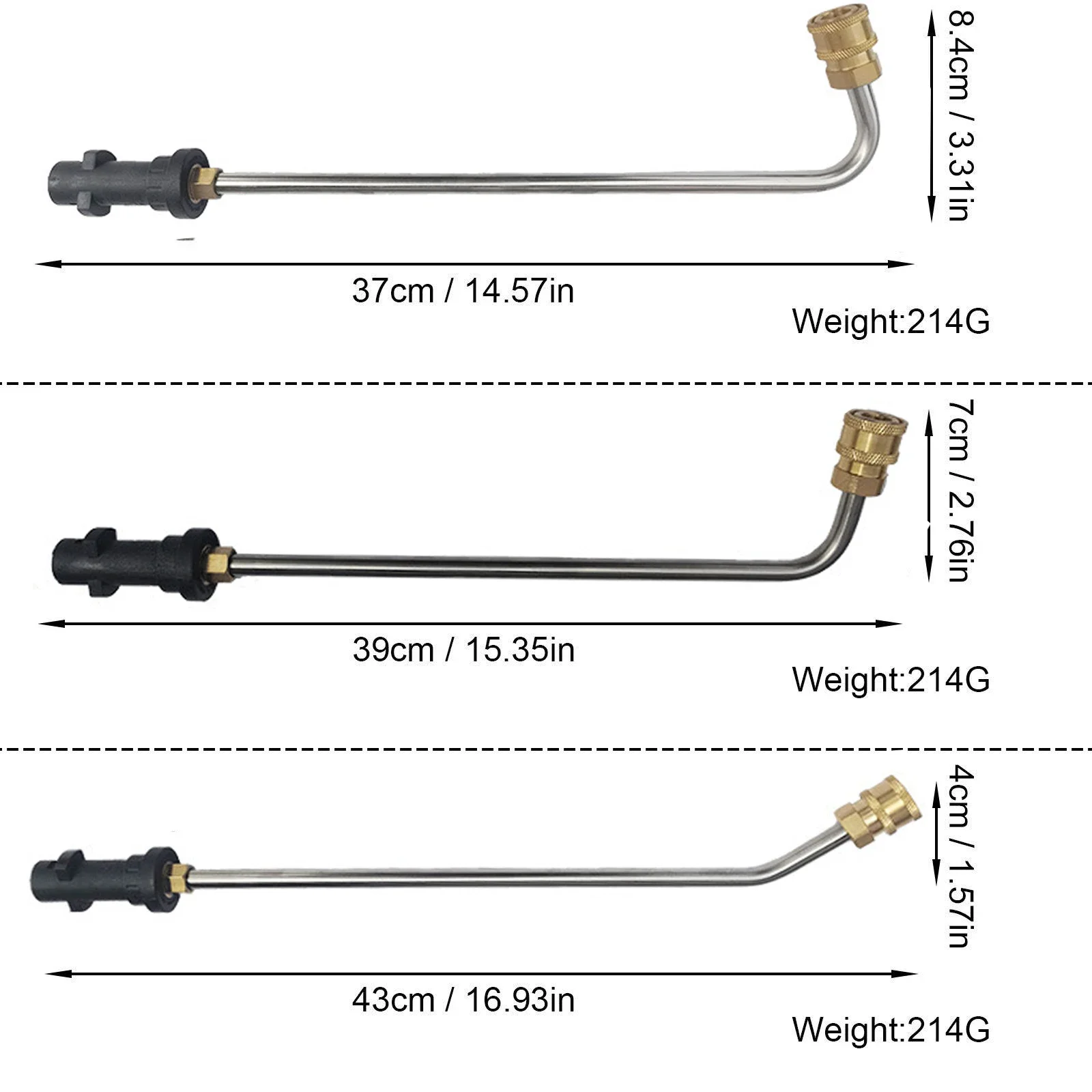1/4 인치로드 제트 자동차 청소 노즐이있는 Karcher K2 K3 K4 K5 K6 K7 용 고압 물총 확장