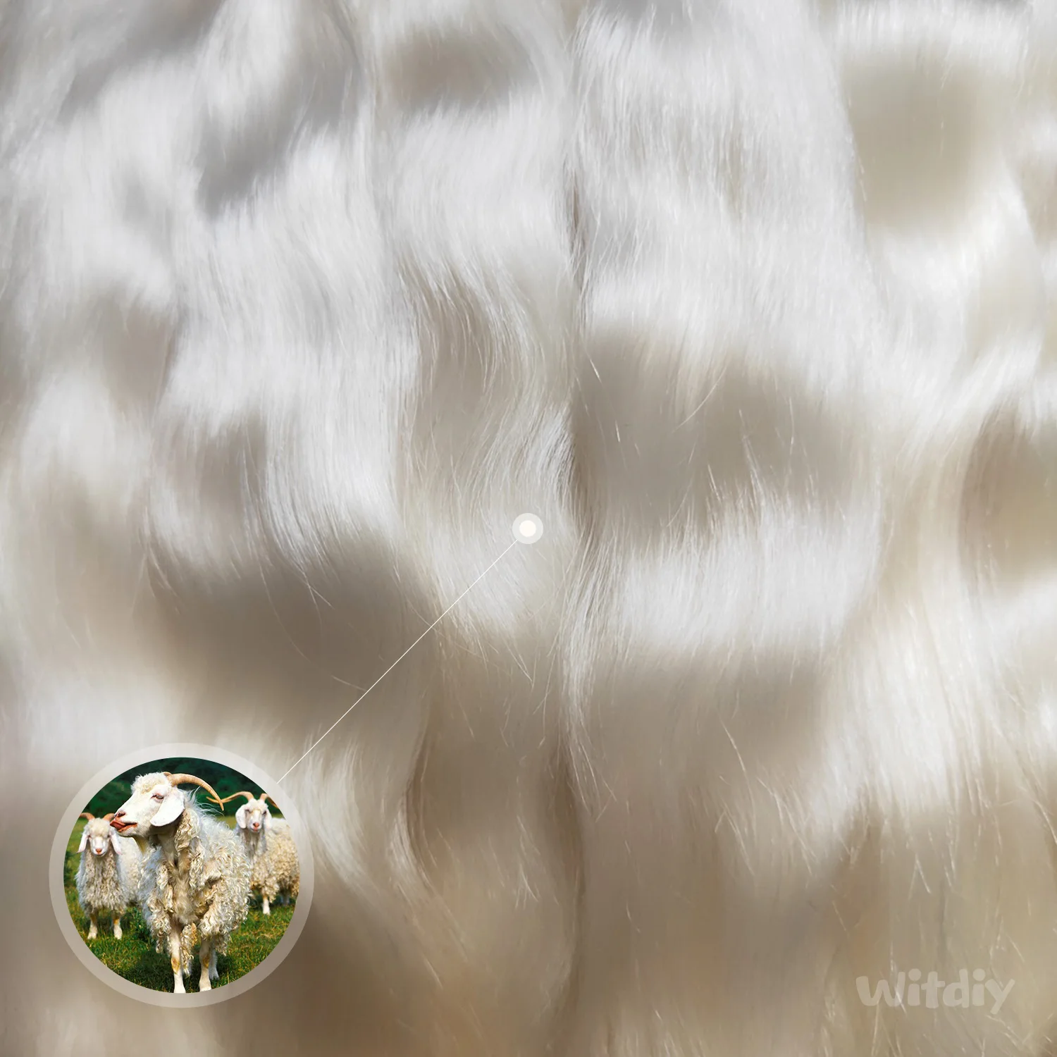 witdiy/23-26cm/모헤어 인형 머리/유기농 머리/모헤어 머리 묶음/슈젠 머리/리본 인형 가발/블라이스 머리/모헤어 가발