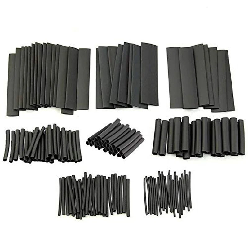 127Pcs 열 수축 튜브 슬리브 튜브 구색 키트 전기 연결 전기 와이어 랩 케이블 방수 수축 2:1