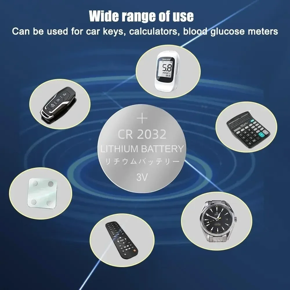 10-100PCS 200mAh CR2032 DL2032 ECR2032 3V 리튬 배터리 시계 장난감 계산기 자동차 키 원격 제어 버튼 코인 셀