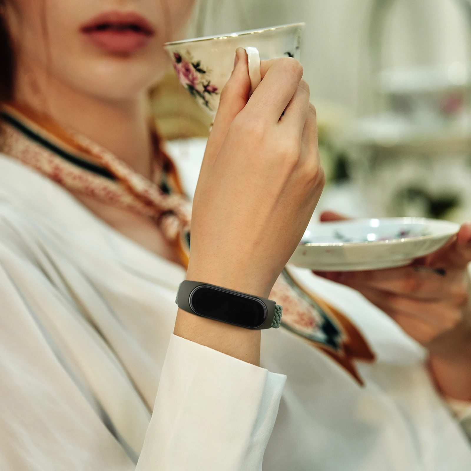 Xiaomi Mi Band 7 6 5 4 3 용 땋은 시계 밴드 Amazfit Band 5 밴드 교체 팔찌 용 스트랩 탄성 조절 식 손목 밴드