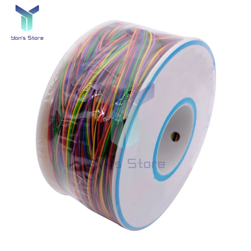 250M 30AWG 와이어 케이블 8 색 PCB 납땜 플라이 Iine 0.55mm 브레드 보드 점퍼 컬러 절연 랩 케이블 주석 도금 순수 구리