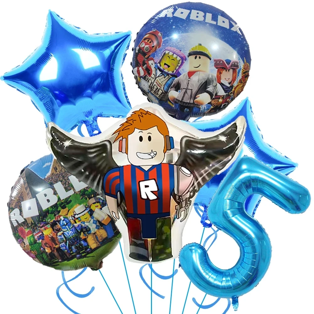 ROBLOX 생일 호일 풍선 세트 만화 파티 장식 용품 베이비 샤워 호의 게임 선물 번호 풍선 소년 장난감 diy