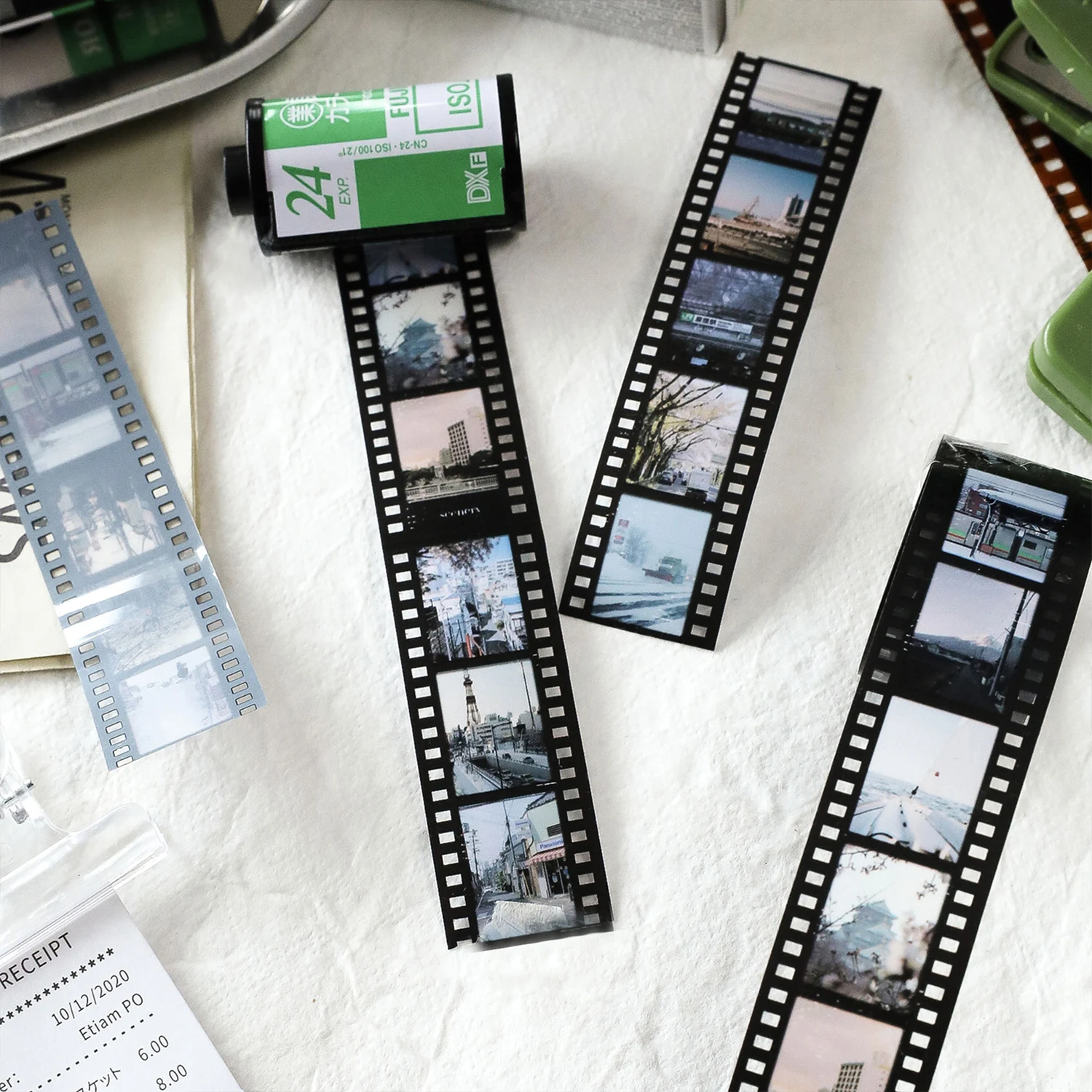 25mm * 2m 레트로 필름 테마 애완 동물 테이프 DIY Scrapbooking 콜라주 편지지 장식 저널링 재료 Ins 접착 테이프