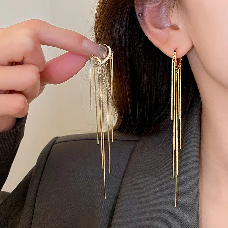 925 실버 바늘 여성을위한 한국어 패션 긴 체인 술 귀걸이 금속 귀걸이 쥬얼리 2025 동향 여성 드롭 귀걸이 title=925 실버 바늘 여성을위한 한국어 패션 긴 체인 술 귀걸이 금속 귀걸이 쥬얼리 2025 동향 여성 드롭 귀걸이 