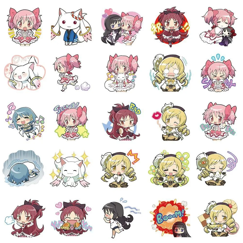 10/30/48pcs 애니메이션 마법 소녀 마도카 Magica 스티커 Kawaii 만화 소녀 Kaname Madoka Akemi Homura 데칼 노트북 전화 자전거