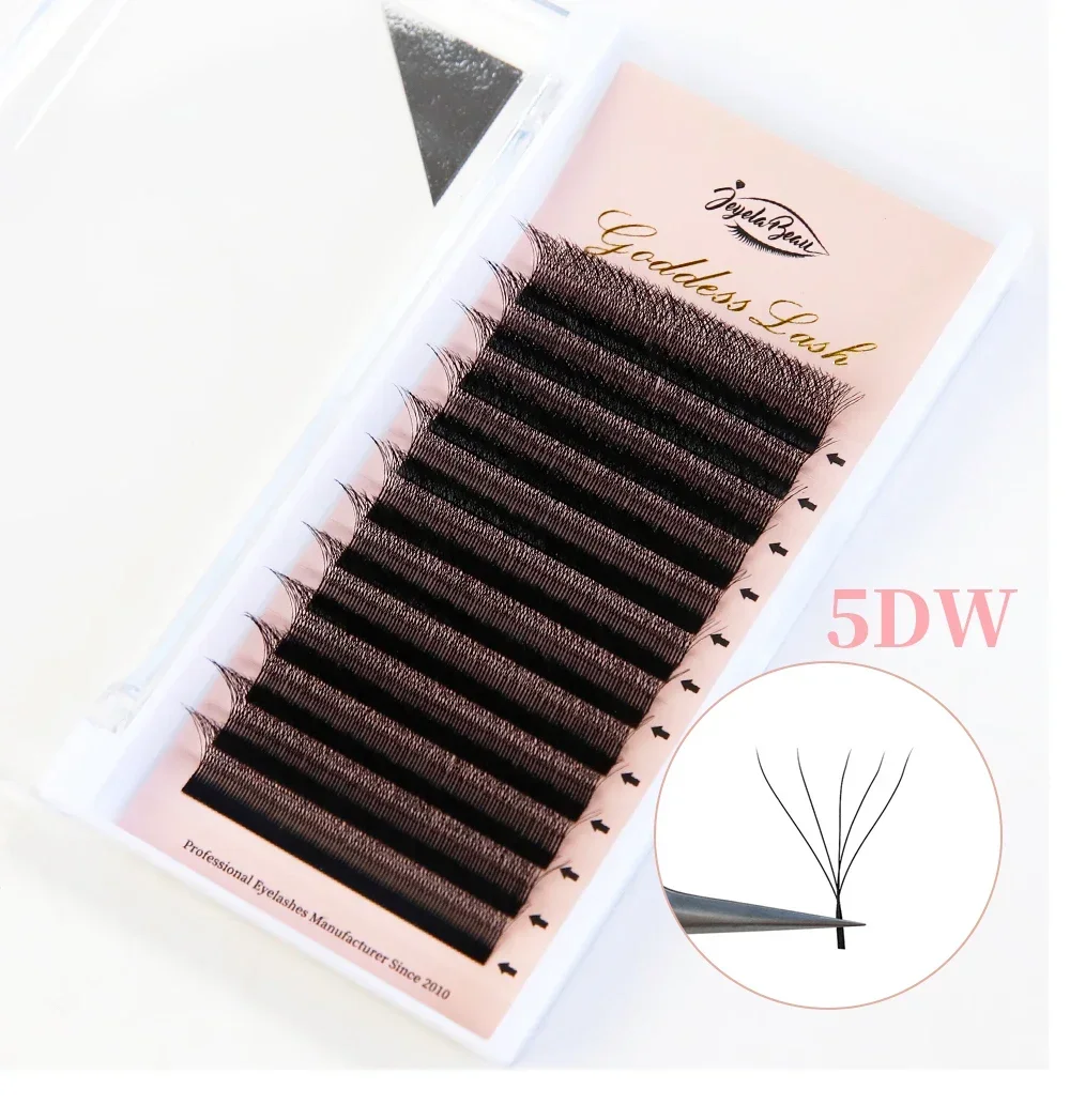 여신 W3D 4D 5D 6D 속눈썹 연장 W 스타일 가짜 밍크 자연 소프트 블룸 래쉬 자동 꽃 미리 만들어진 팬 볼륨 속눈썹