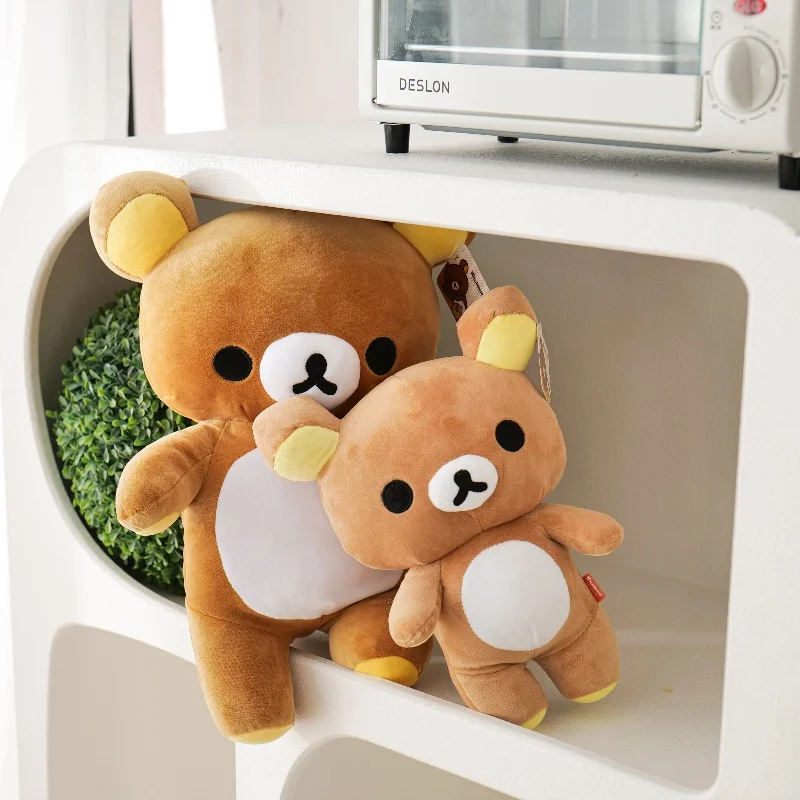애니메이션 리락쿠마 만화 봉제 인형 부드러운 곰 장난감 카와이 룸 장식 테디 베어 플러시 귀여운 커플 곰 소녀를위한 크리스마스 선물