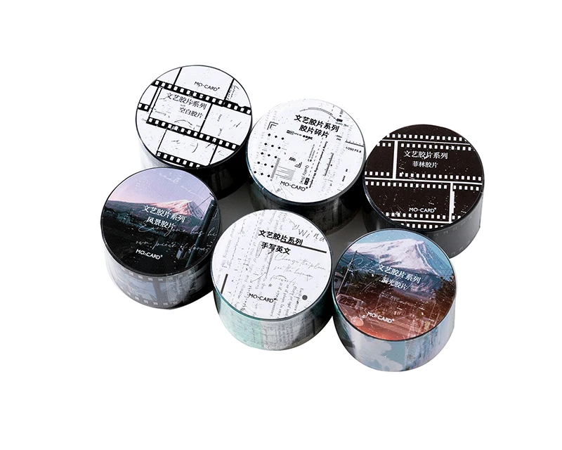 25mm * 2m 레트로 필름 테마 애완 동물 테이프 DIY Scrapbooking 콜라주 편지지 장식 저널링 재료 Ins 접착 테이프