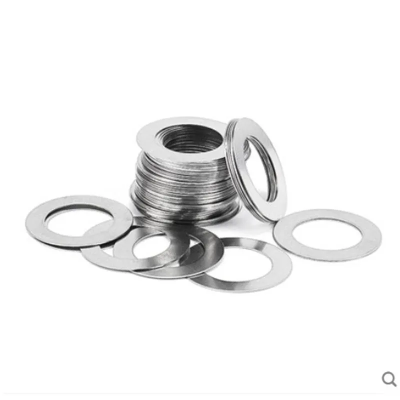10/100pcs M3 ~ M20 0.1mm 0.2mm 0.3mm 0.5mm 1mm 스테인레스 스틸 플랫 와셔 초박형 가스켓 고정밀 조정 가스켓
