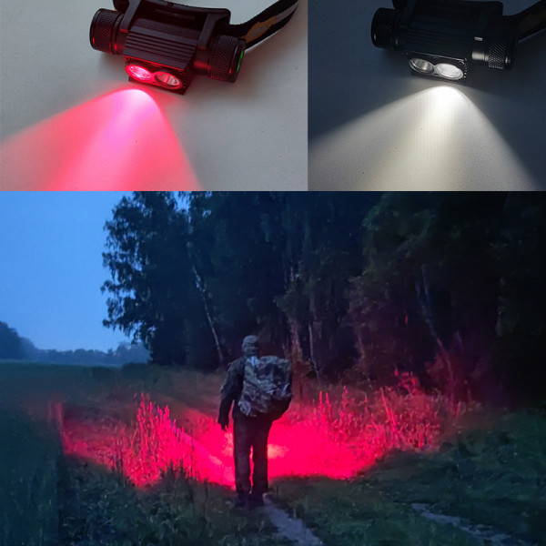H25LR LED 90 높은 CRI 충전식 헤드램프 밝은 백색광 660nm 딥 레드 토치를 갖춘 강력한 경량 헤드 손전등