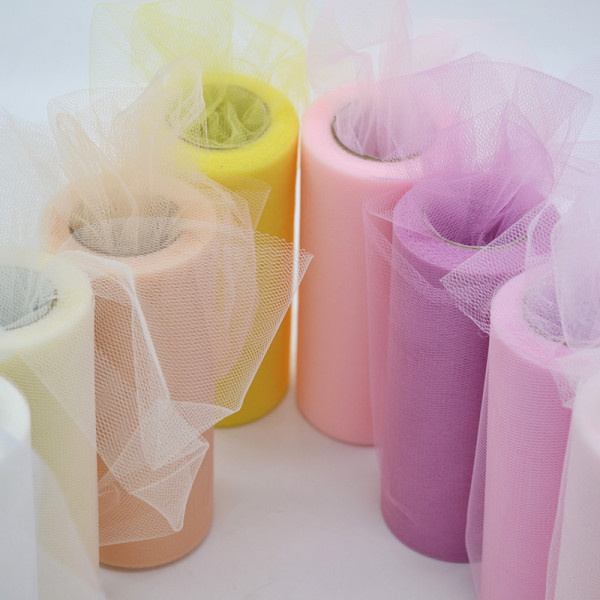 25 yards/lot 6 inch 조직 tulle 롤 웨딩 장식 투투 스풀 공예 생일 파티 베이비 샤워 웨딩 장식 용품 title=25 yards/lot 6 inch 조직 tulle 롤 웨딩 장식 투투 스풀 공예 생일 파티 베이비 샤워 웨딩 장식 용품 