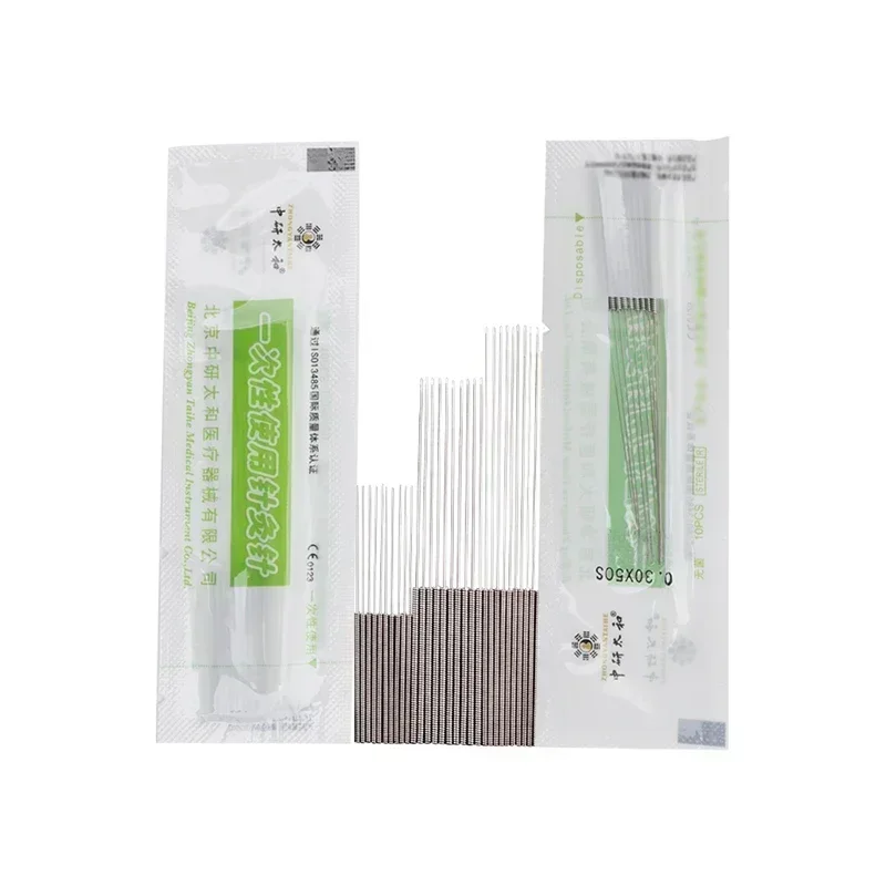 ZHONGYAN TAIHE 500/BOX 침술 바늘 날카로운 일회용 멸균 미용 마사지 바늘 튜브가있는 침술 5 년 유효성