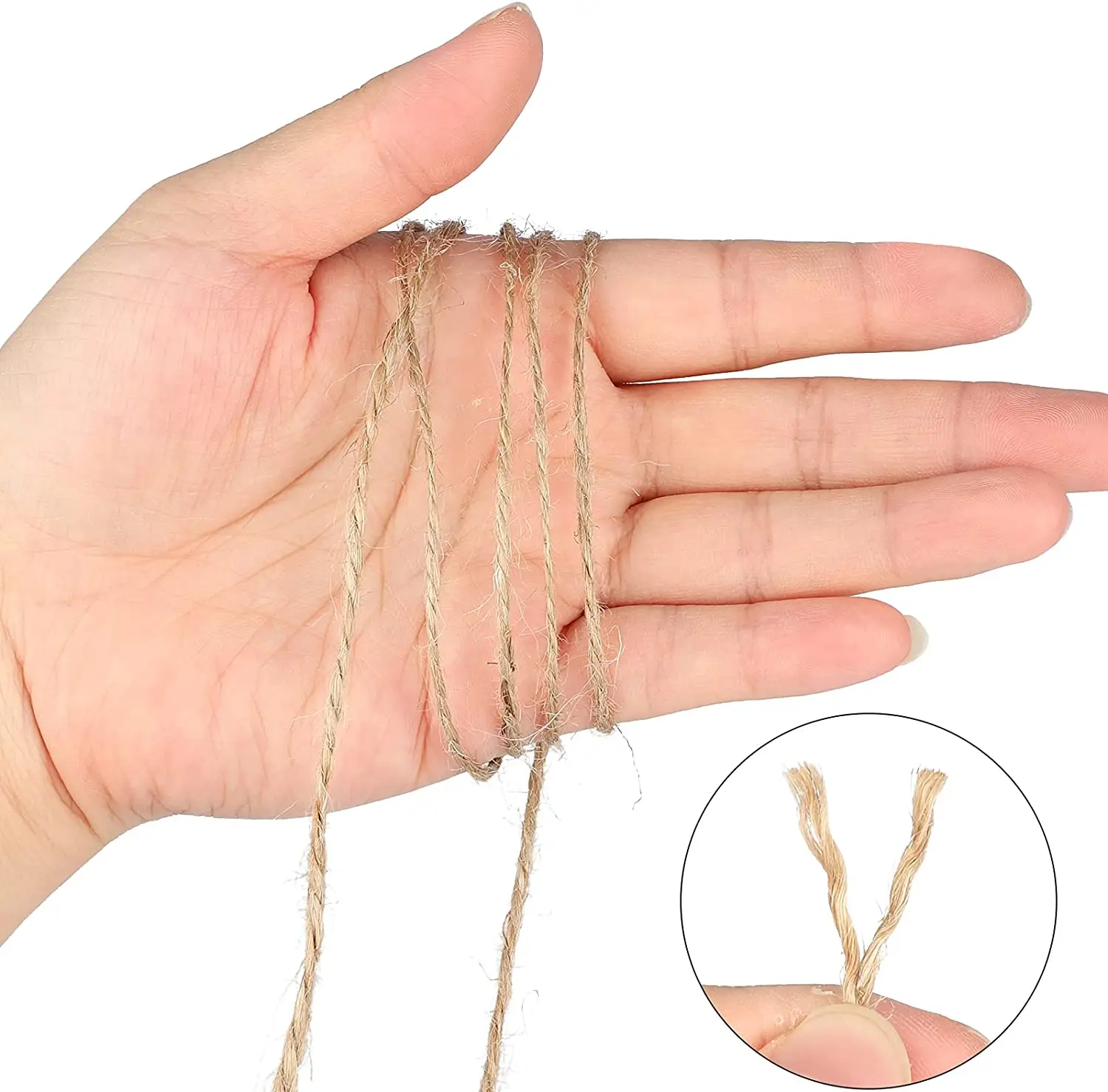 1MM 2MM 자연 빈티지 황마 로프 문자열 꼬기 삼베 DIY 공예 선물 포장 황마 대마 원예 웨딩 파티 장식
