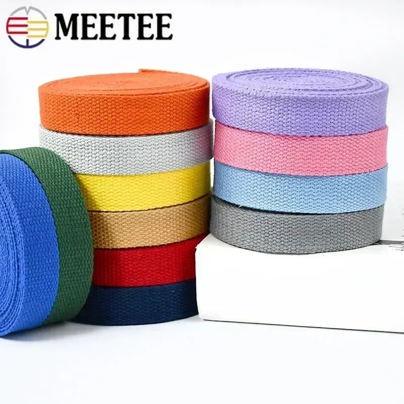 5 미터 1.3mm 20-50mm 코튼 웨빙 테이프 가방 스트랩 배낭 라벨 리본 밴드 의류 바이어스 바인딩 DIY 재봉 액세서리