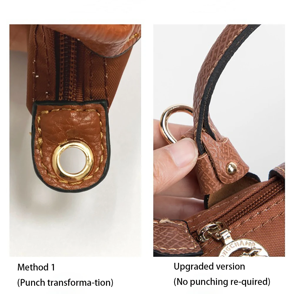 Longchamp 미니 펀치 프리 정품 가죽 숄더 스트랩 세트 변환 크로스 바디 스트랩 가방 액세서리에 대한 1 세트 가방 스트랩
