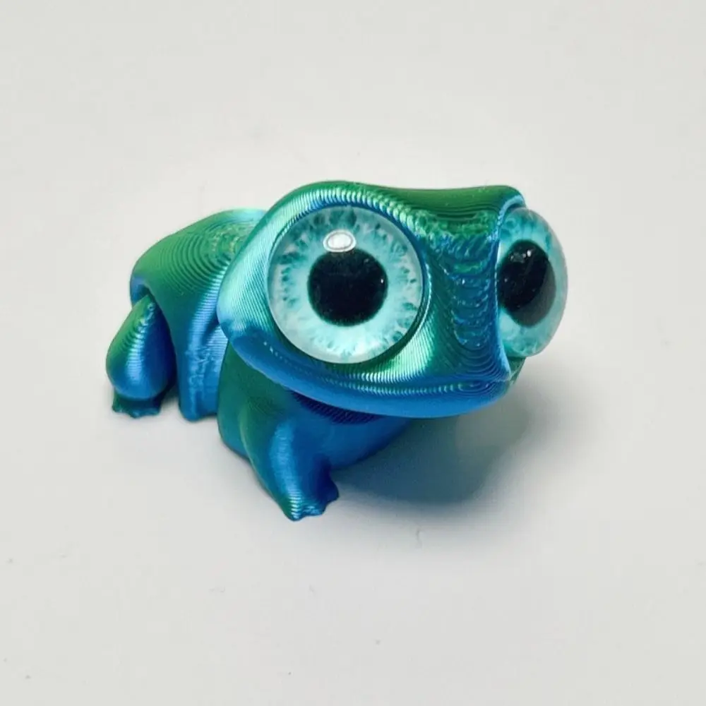 3D 인쇄 귀여운 큰 눈 개구리 그림 장난감 홈 장식 관절 움직일 수있는 현실적인 눈 미니 개구리 동물 장난감 어린이 선물