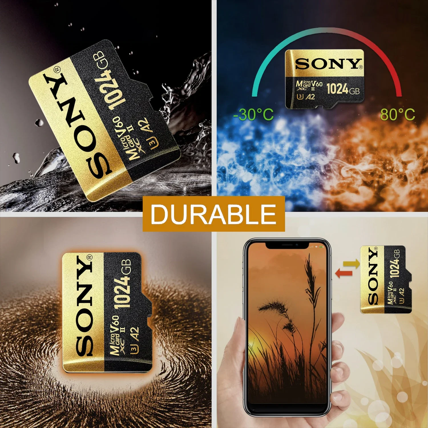 소니 1TB 마이크로 SD 카드 메모리 카드 고속 미니 MicroSD 카드 1TB 512GB 256GB 128GB SD TF 플래시 카드 샤오미 카메라 PC용