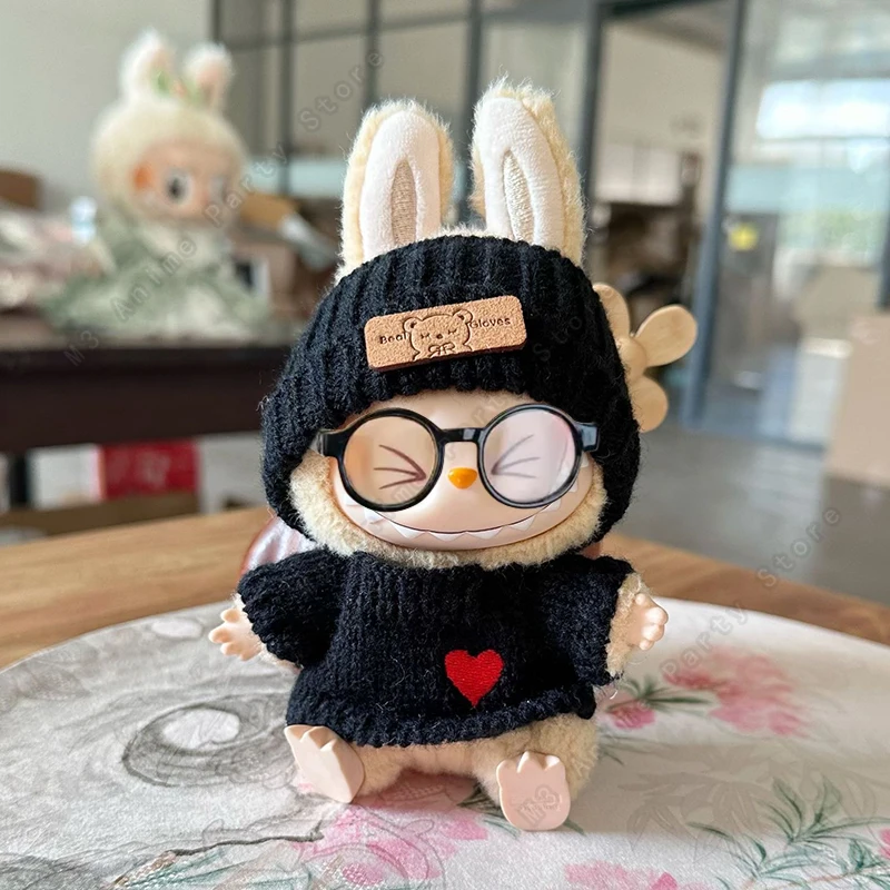 라부부 의상 V1 V2 V3 17cm 인형용 옷, 앉는 액세서리, 안경, 의류 디자이너, 어린이 선물, 스웨터, 모자, 가방 세트