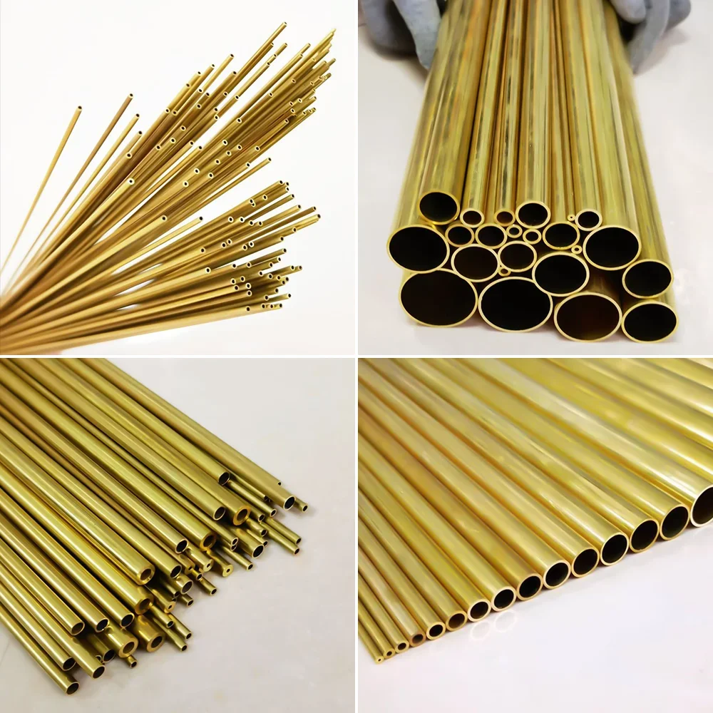 황동 튜브 OD1-7.5mm 길이 300 500mm 원형 황동 합금 파이프 직선형 작은 외경 마감 그리기 정밀한 두께 0.2-3
