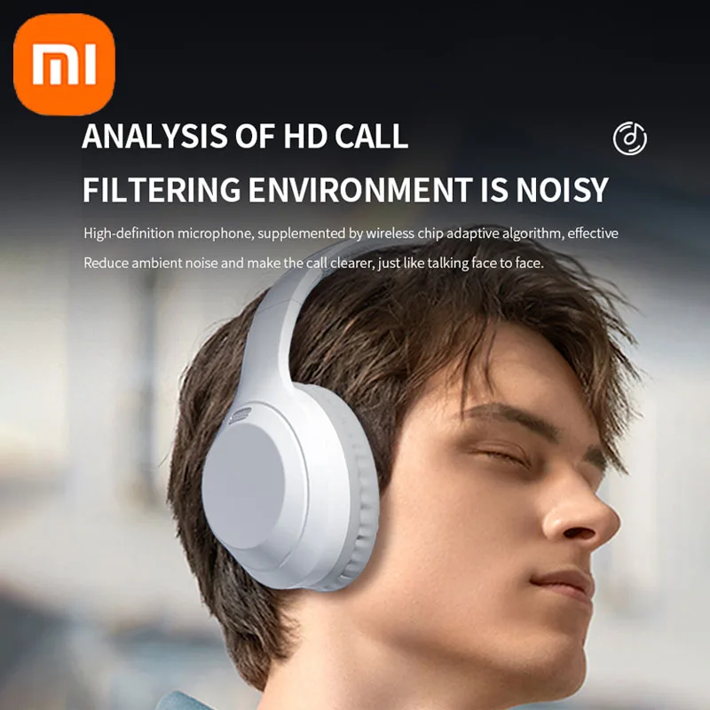 Xiaomi 5W 무선 헤드폰 Bluetooth5.3 이어폰 접이식 이어 버드 40mm 드라이버 게임 음악 오버 이어 스테레오 헤드셋 (마이크 포함)