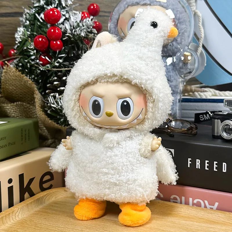 17cm 귀여운 미니 봉제 인형 의류 복장 액세서리 Labubu 인형 동물 스타일 DIY 인형 의류 액세서리