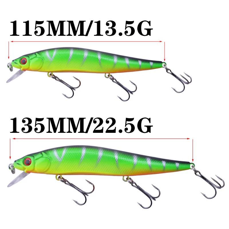 1PCS 미노우 낚시 루어 플로팅 워블러 하드 미끼 13.5g 22.5g 트레블 후크가 있는 크랭크베이트 태클 잉어 파이크 베이스 페스카 스윔베이트