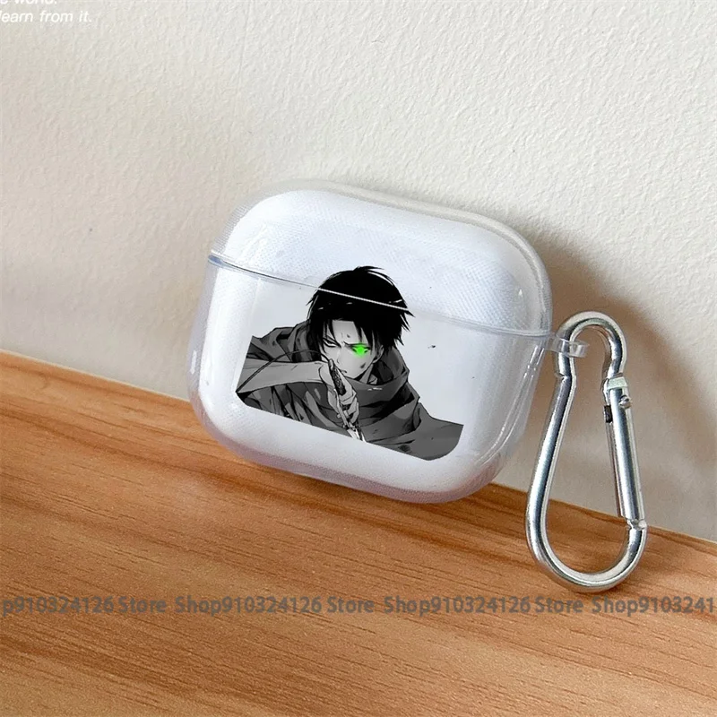 Apple AirpodsPro 헤드폰 충격 방지 보호 Air Pods4 Pro 1/2/3 이어폰 박스 소프트 커버 용 타이탄 케이스에 대한 일본 애니메이션 공격