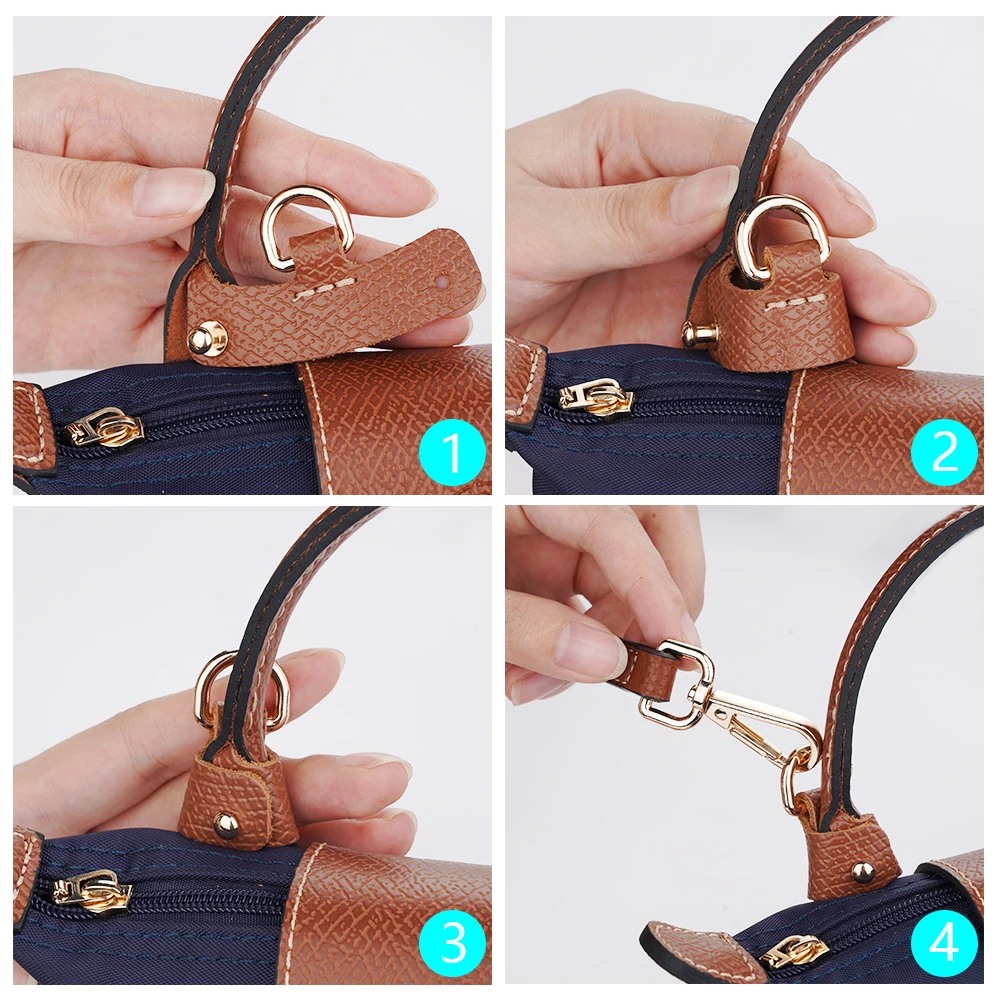 Longchamp 미니 펀치 프리 정품 가죽 숄더 스트랩 세트 변환 크로스 바디 스트랩 가방 액세서리에 대한 1 세트 가방 스트랩