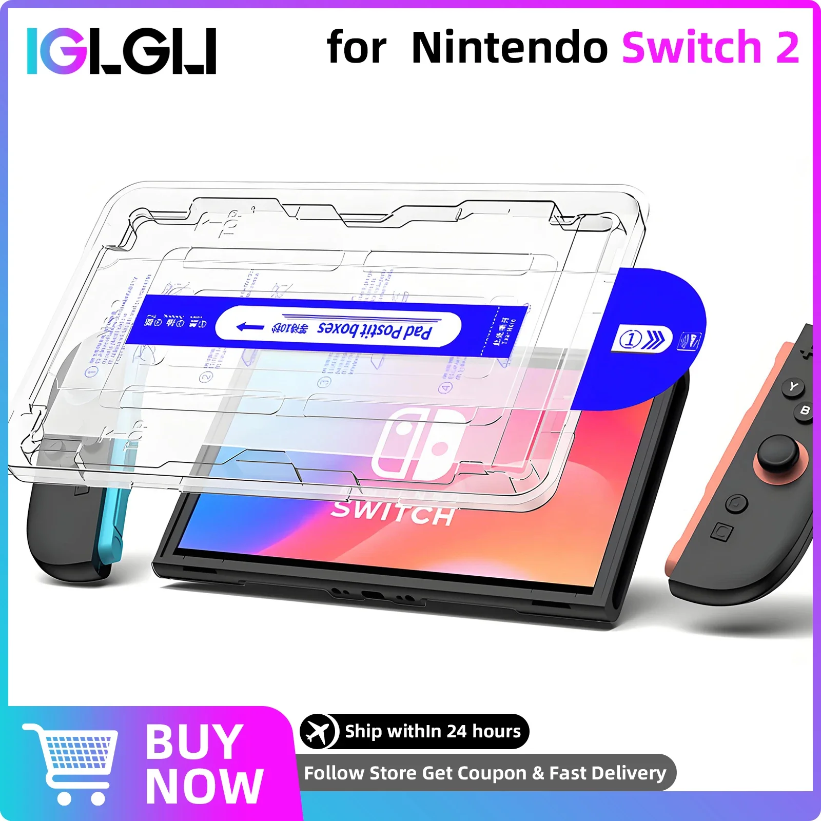 Nintendo Switch 2 2025 용 화면 보호기 9H 강화 유리 Switch2 긁힘 방지 및 버블 프리 설치 키트 액세서리 title=Nintendo Switch 2 2025 용 화면 보호기 9H 강화 유리 Switch2 긁힘 방지 및 버블 프리 설치 키트 액세서리 