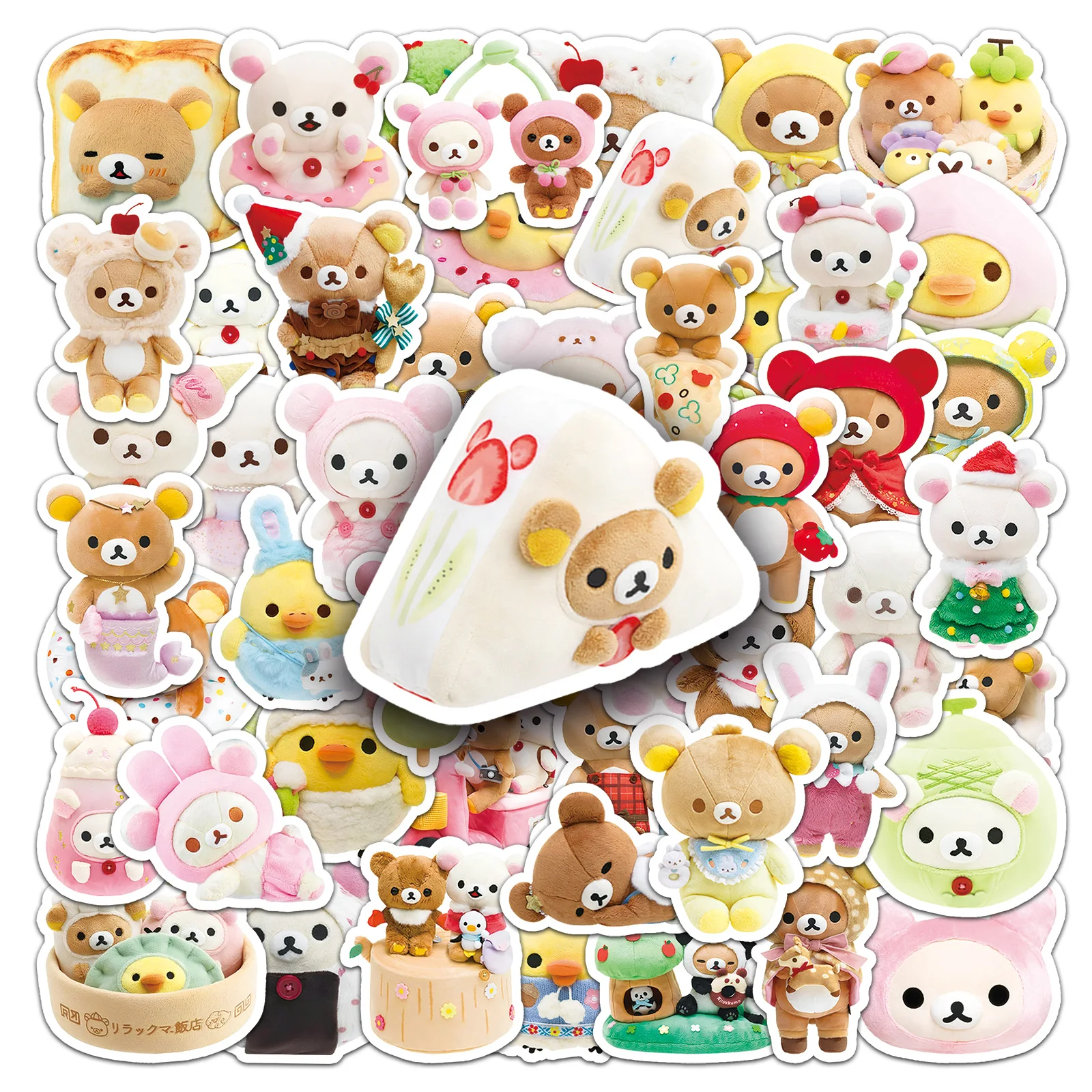 50pc 쉬운 곰 시리즈 만화 귀여운 낙서 스티커 가방 노트북 스케이트 보드 맞춤 스티커
